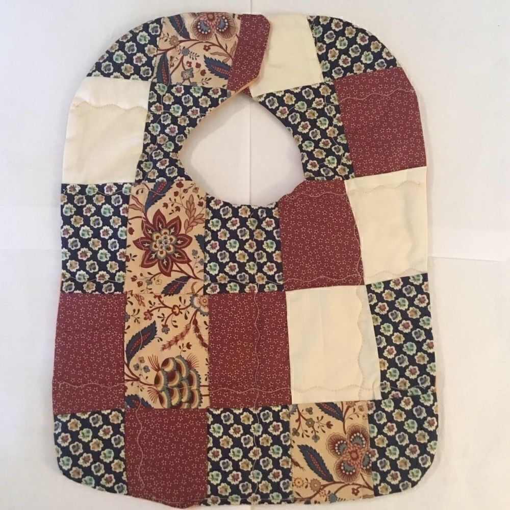 3/$25 or $12 ea NWT Handmade Quilted Reversible Baby Bib.